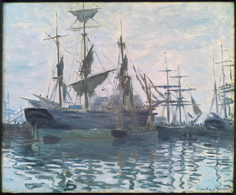 Die Schiffe in einem Hafen - Claude Monet