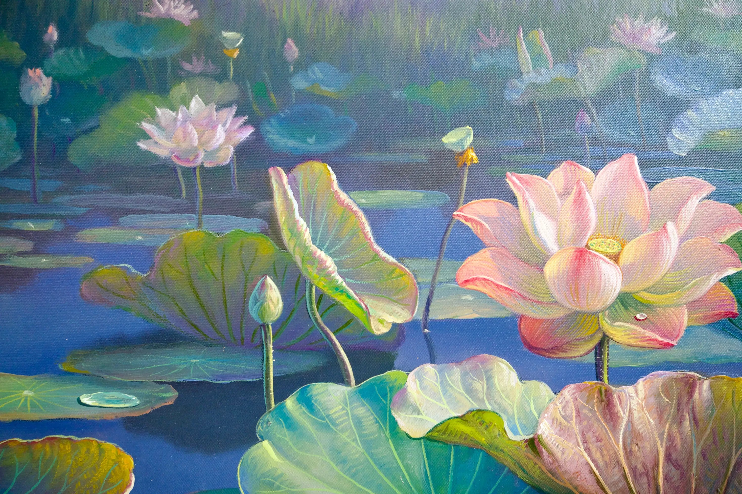 Les Nénuphars II | 160 x 100 cm Reproductions de tableaux à la peinture à l’huile