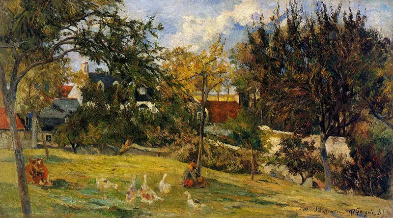Die Gänse auf der Wiese, oder Bauernhof in der Normandie - Paul Gauguin