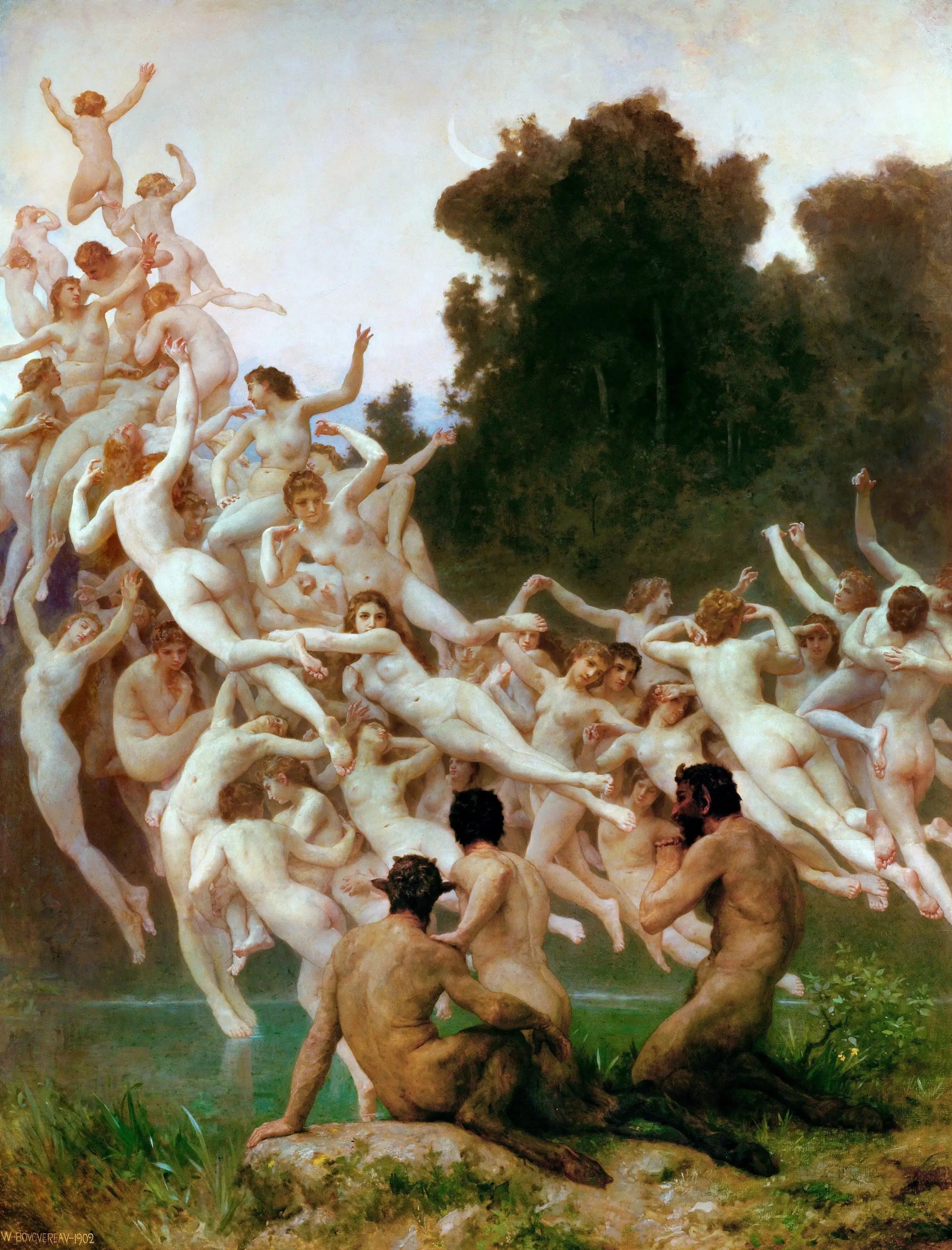 Les Oréades - Bouguereau image 1 copie peinte à la main à l’huile