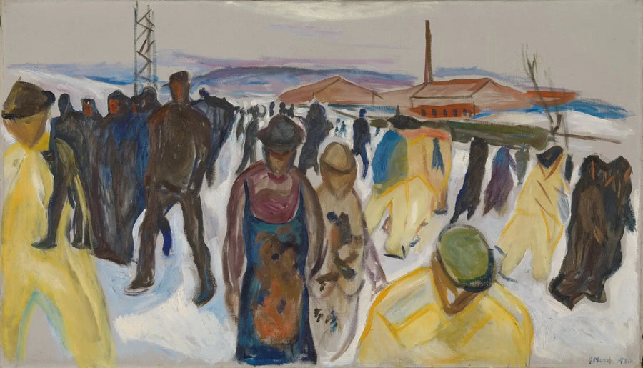 Die Arbeiter kehren nach Hause zurück - Edvard Munch