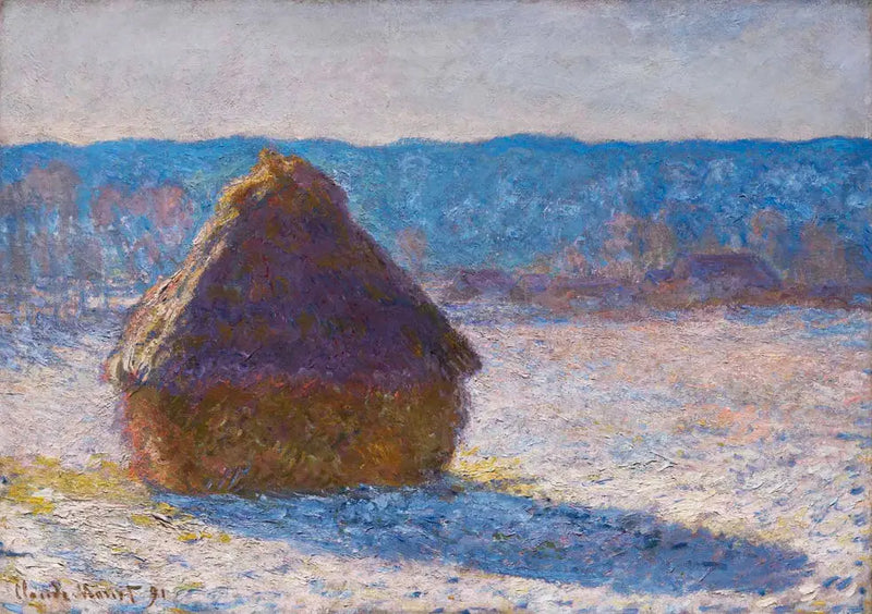 Die Heuhalme: Schnee-Effekt - Claude Monet