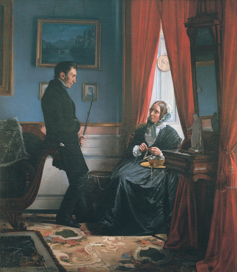 Die Eltern des Künstlers, Herr und Frau J. P. Bloch, in ihrem Wohnzimmer - Carl Heinrich Bloch