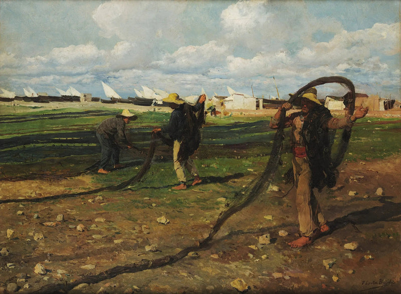 Die Fischer sammeln ihre Netze - Joaquín Sorolla