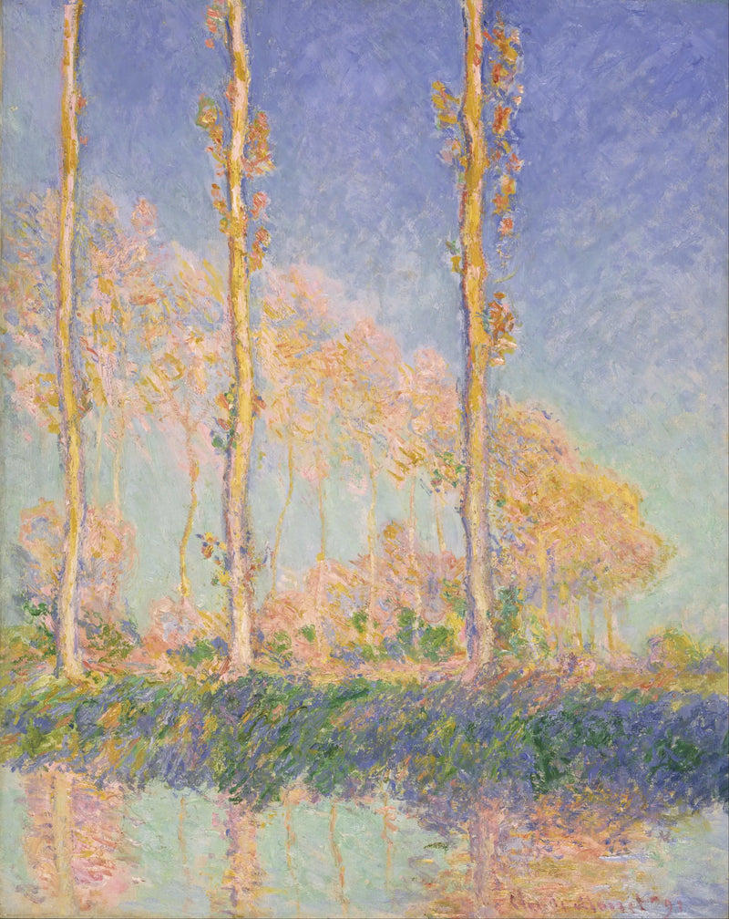 Die Pappeln, drei rosa Bäume, Herbst - Claude Monet