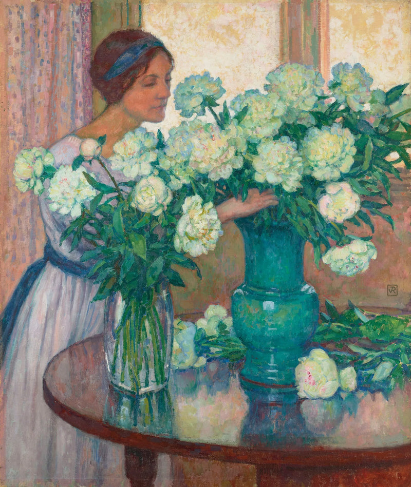 Die weißen Pfingstrosen - Théo van Rysselberghe