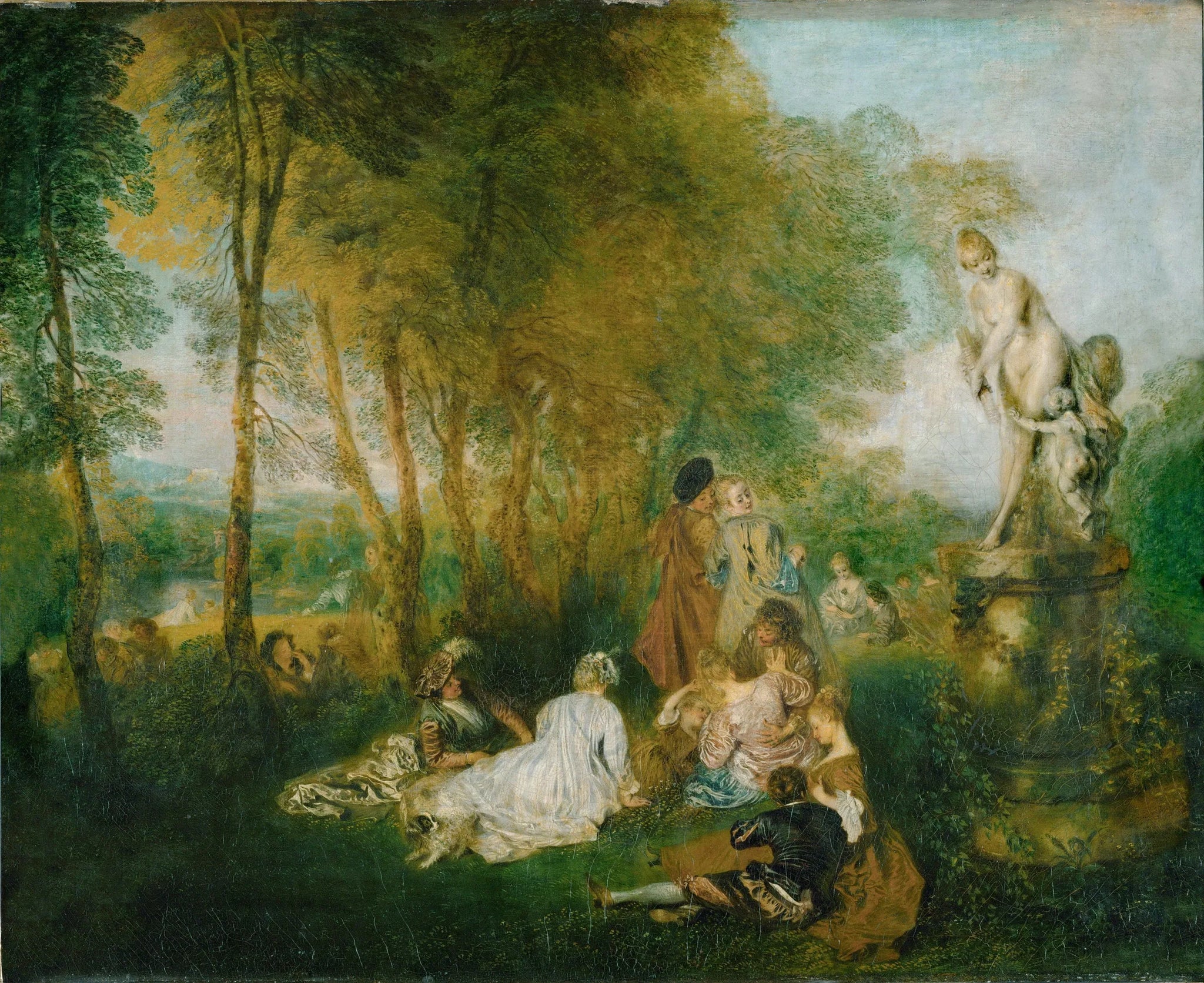Les plaisirs de l’amour - Antoine Watteau image 1 reproduction d’œuvre d’art à l’huile