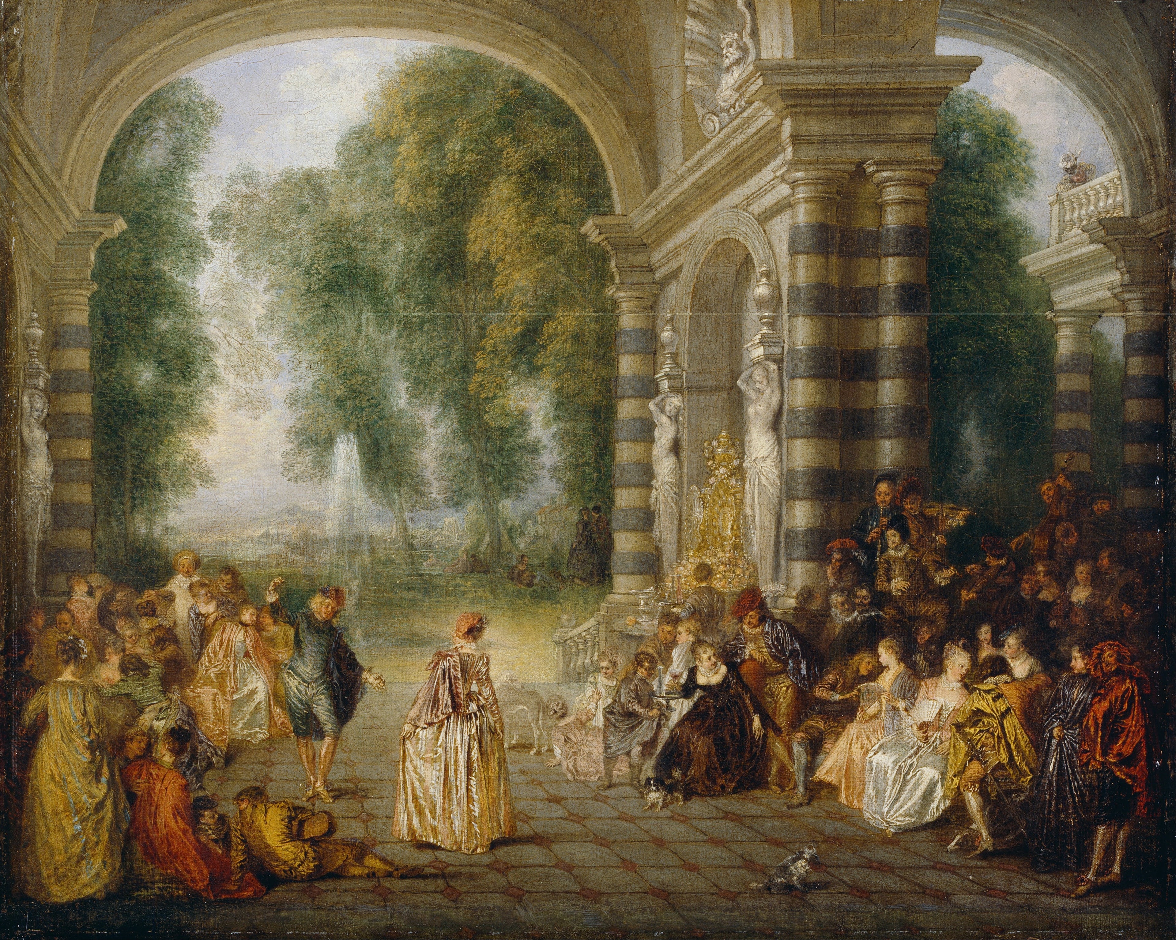 Les Plaisirs du bal - Antoine Watteau image 1 copie peinte à la main à l’huile
