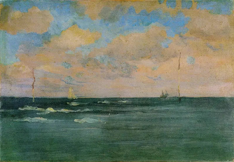 Les Postes de Bain, Bretagne - James Abbott McNeill Whistler image 1 tableau peint à l’huile sur toile