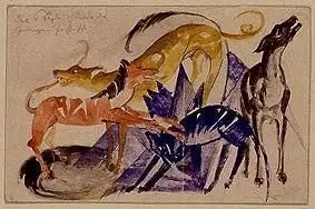 Die vier Begleithunde des Prinzen Jusuff - Franz Marc