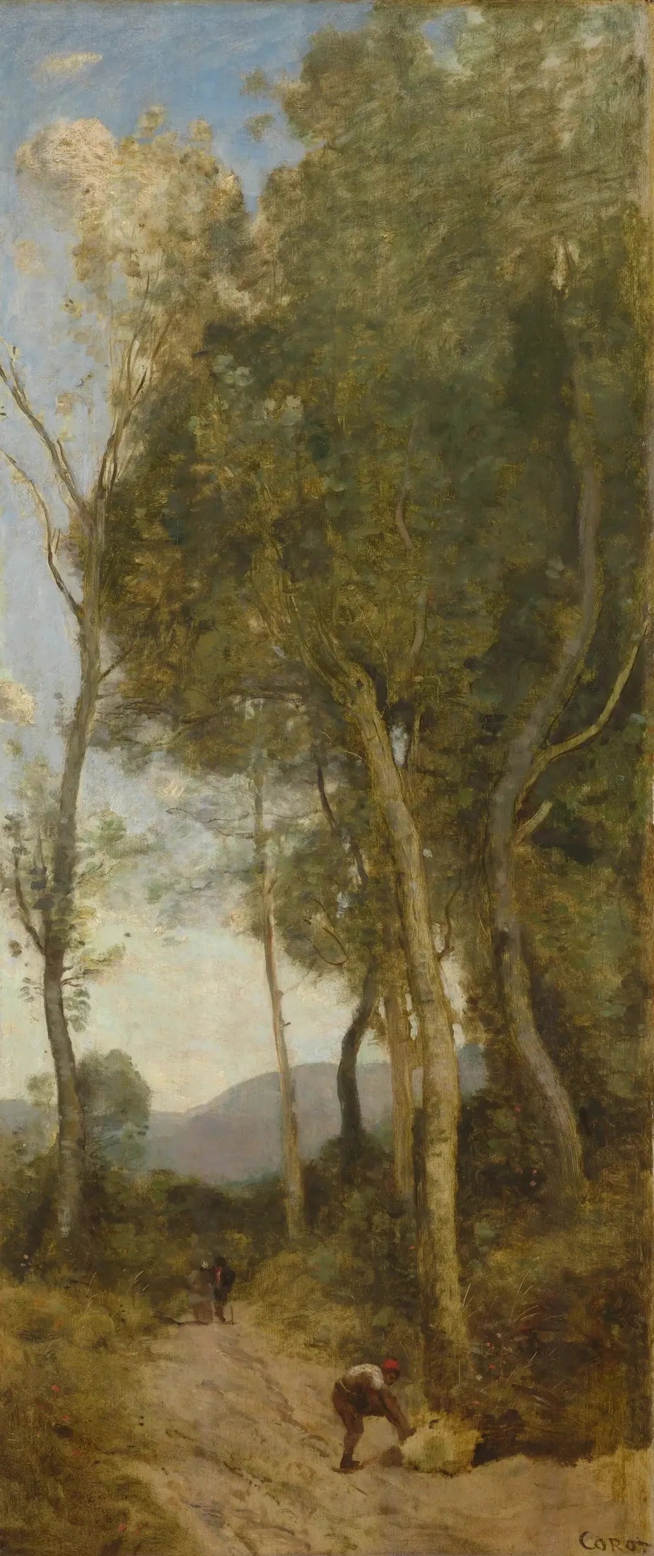 Les quatre moments de la journée : midi - Jean-Baptiste Camille Corot image 1 copie de tableau peinte à la main