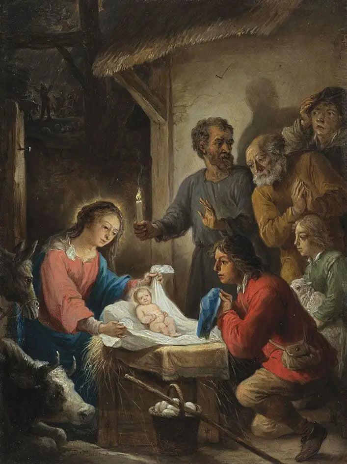 Die fünfzehn Geheimnisse des Rosenkranzes: die Anbetung der Hirten - David Teniers der Jüngere