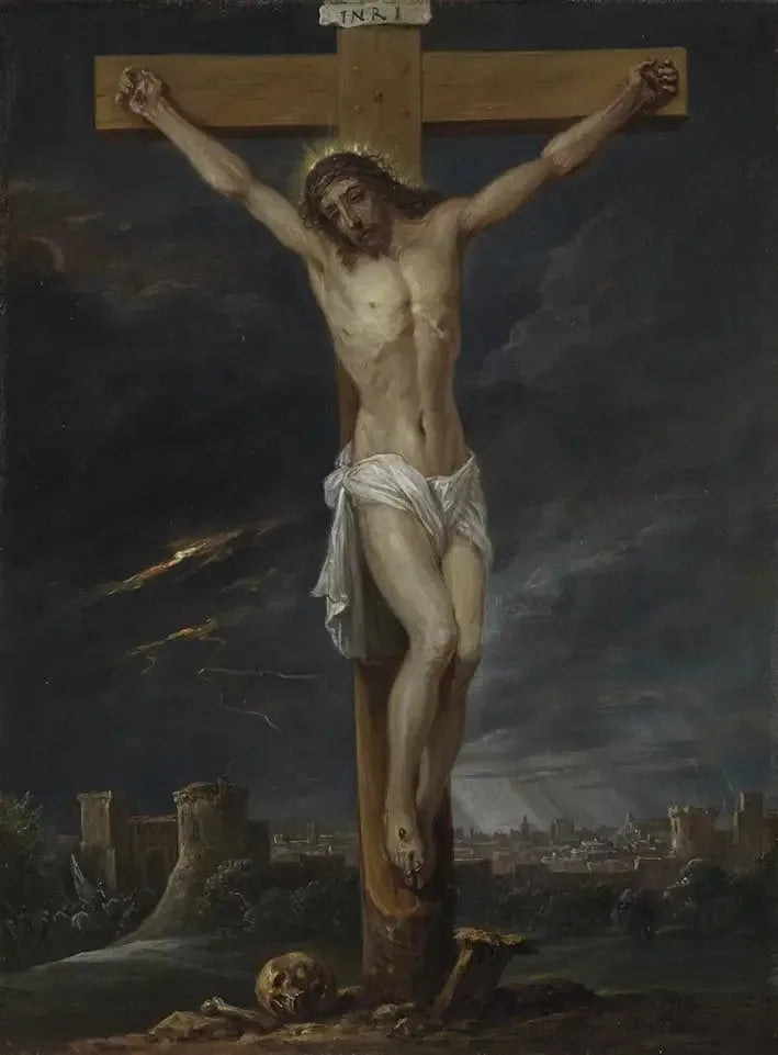 Die fünfzehn Geheimnisse des Rosenkranzes : Christus am Kreuz - David Teniers der Jüngere