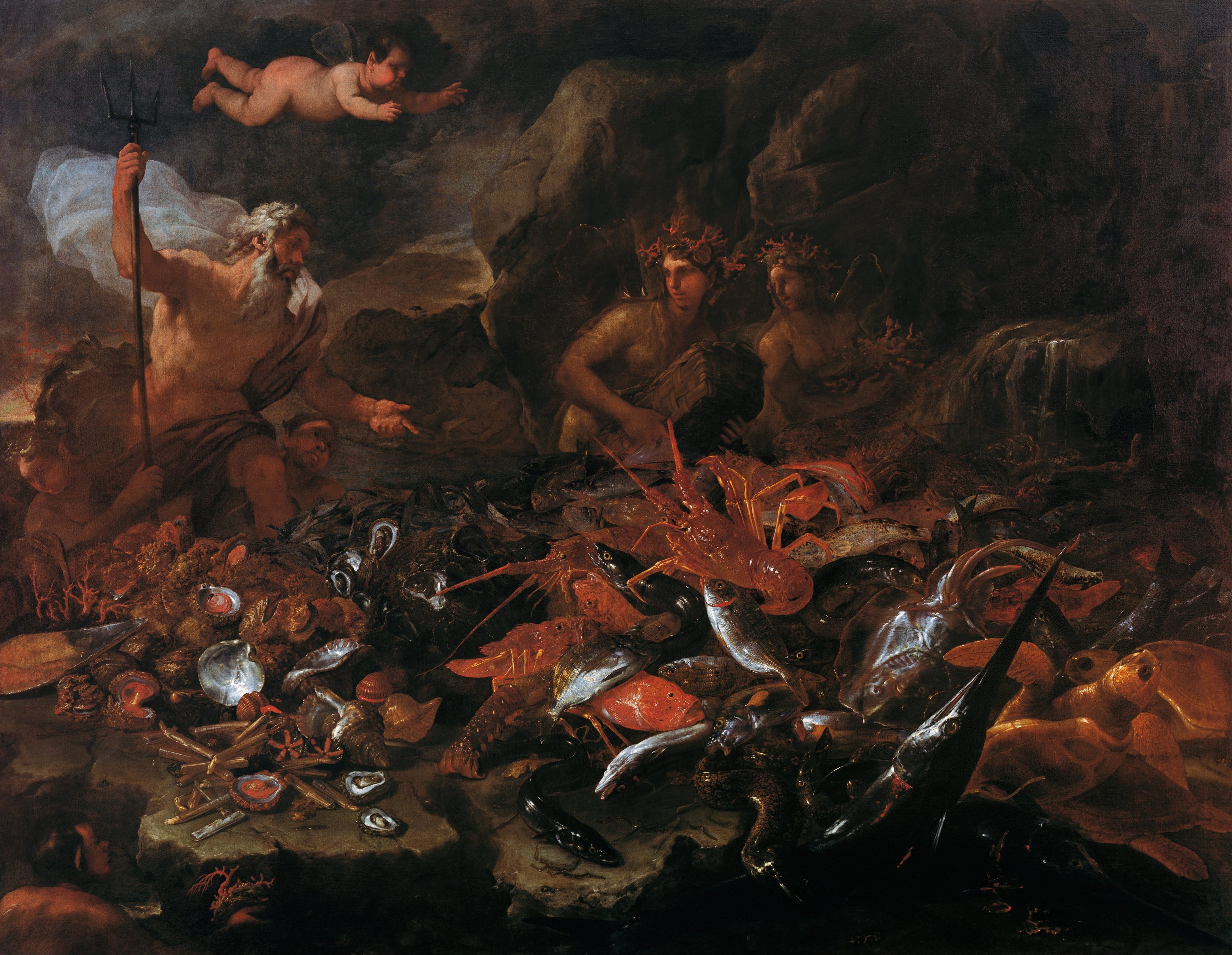 Les richesses de la mer avec Neptune des tritons et deux néréides - Luca Giordano - Alpha Reproduction