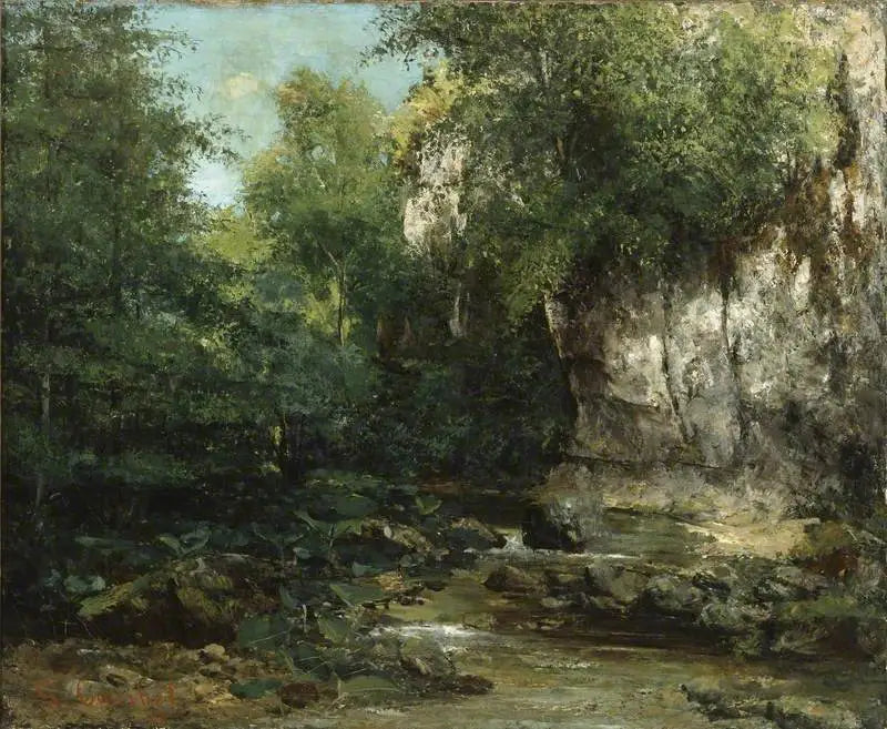 Die Ufer eines Baches - Gustave Courbet