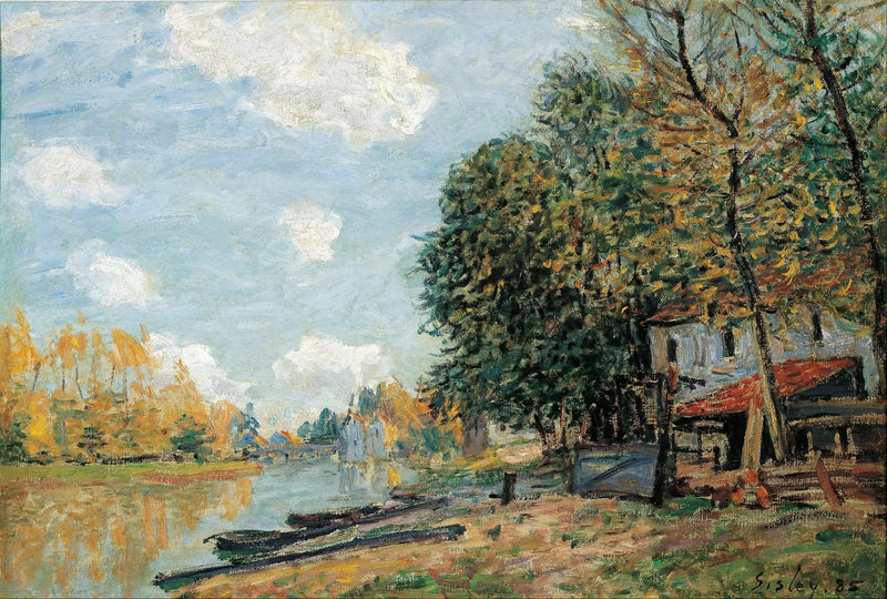 Die Ufer des Loing in Moret - Alfred Sisley