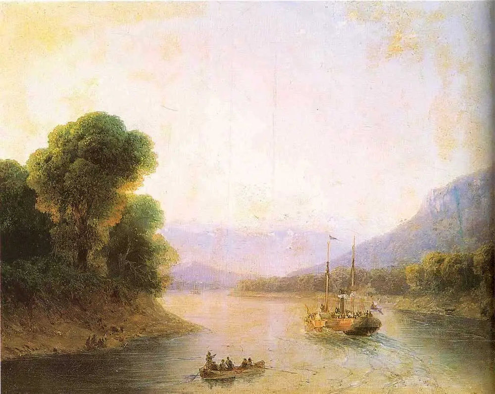 Les rivières fluviales en Géorgie - Ivan Aïvazovski image 1 reproduction d’œuvre d’art à l’huile