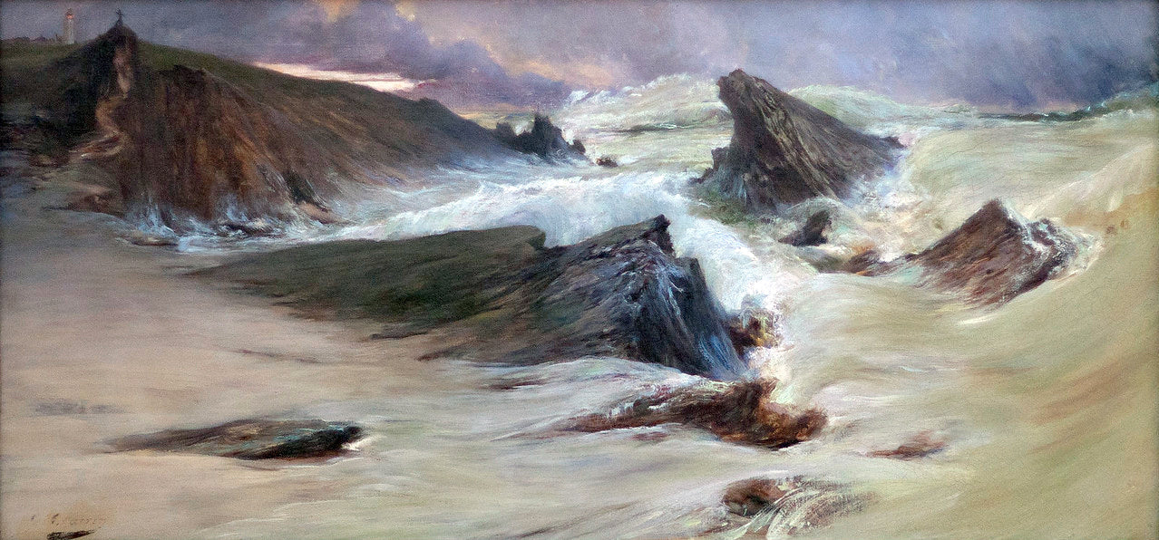 Les rochers à Belle-Île, temps gris - Georges Clairin image 1 reproduction artisanale de tableau