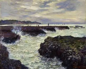 Die Felsen bei Pourville, Ebbe. - Claude Monet