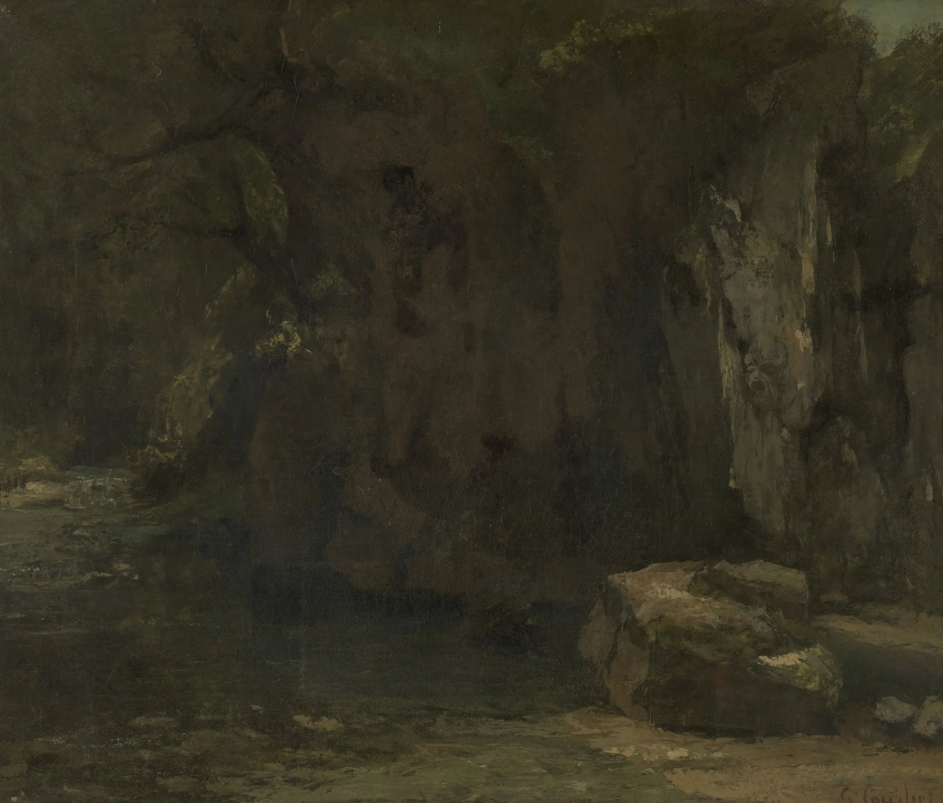 Les rochers de la Loue - Gustave Courbet image 1 copie peinte à la main à l’huile
