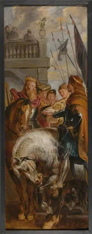 Die Könige Chlotar und Dagobert streiten sich mit einem Herold - Peter Paul Rubens
