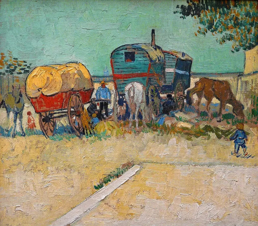 Die Wohnwagen, ein Zigeunerlager in der Nähe von Arles - Vincent van Gogh