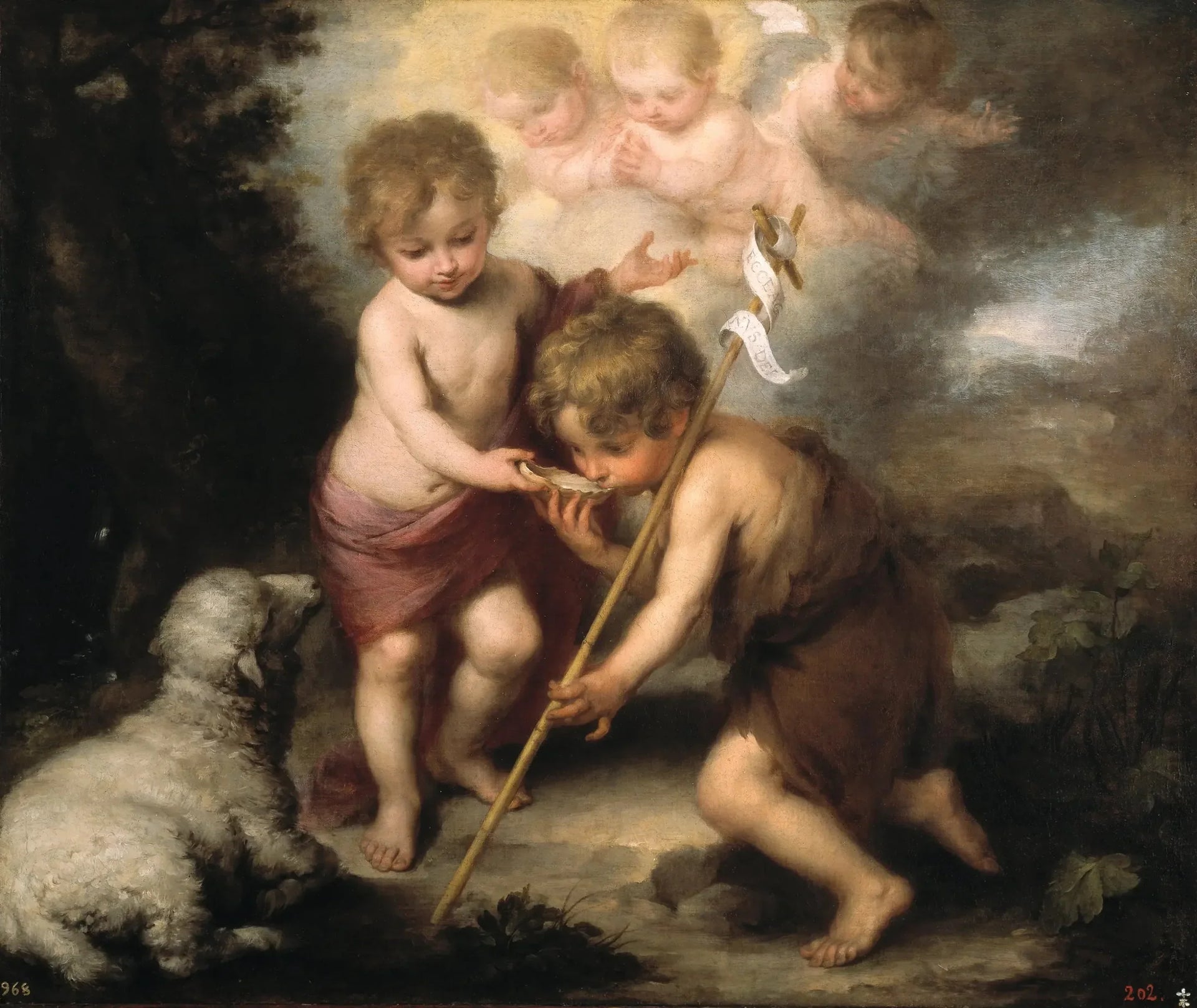 Les Saints Enfants avec une Coquille - Bartolomé Esteban Murillo image 1 copie peinte à la main à l’huile
