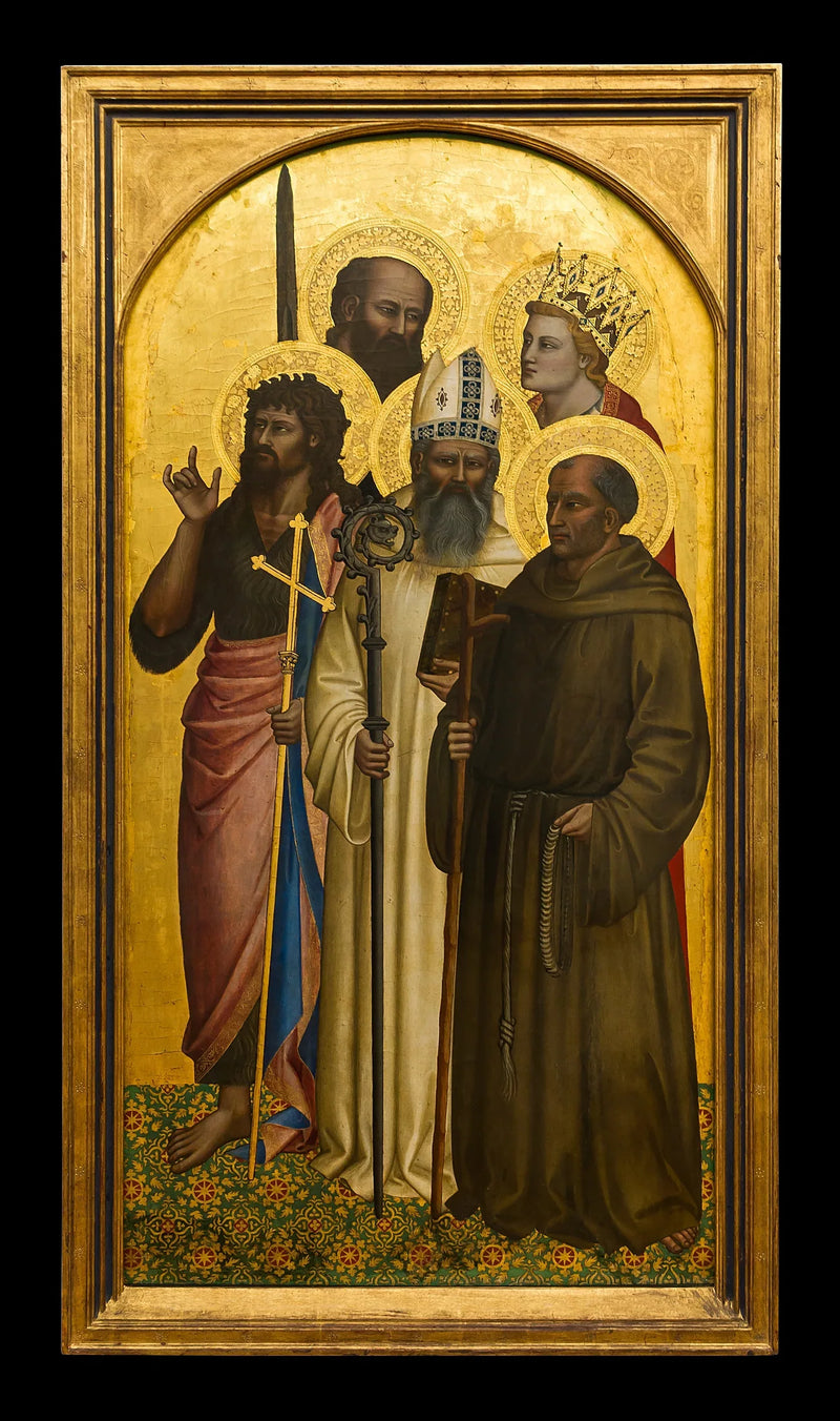Die Heiligen Johannes Baptist, Gilles, Gérard, Paul und Catherine (Miniato ?) - Nardo di Cione