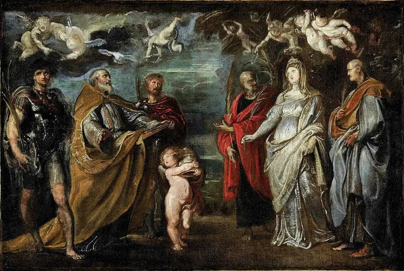 Die Heiligen Maure, Gregor, Papianus, Nereus, Domitilla und Achilleus - Peter Paul Rubens