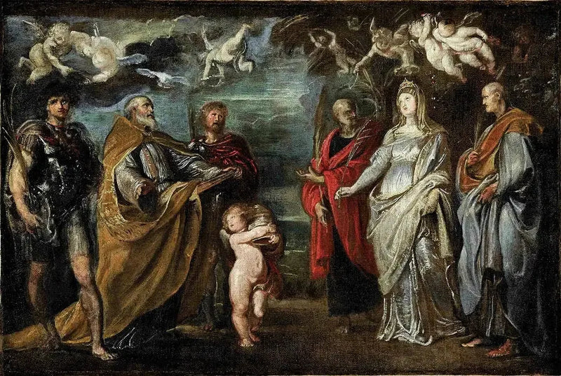 Die Heiligen Maure, Gregor, Papianus, Nereus, Domitilla und Achilleus - Peter Paul Rubens