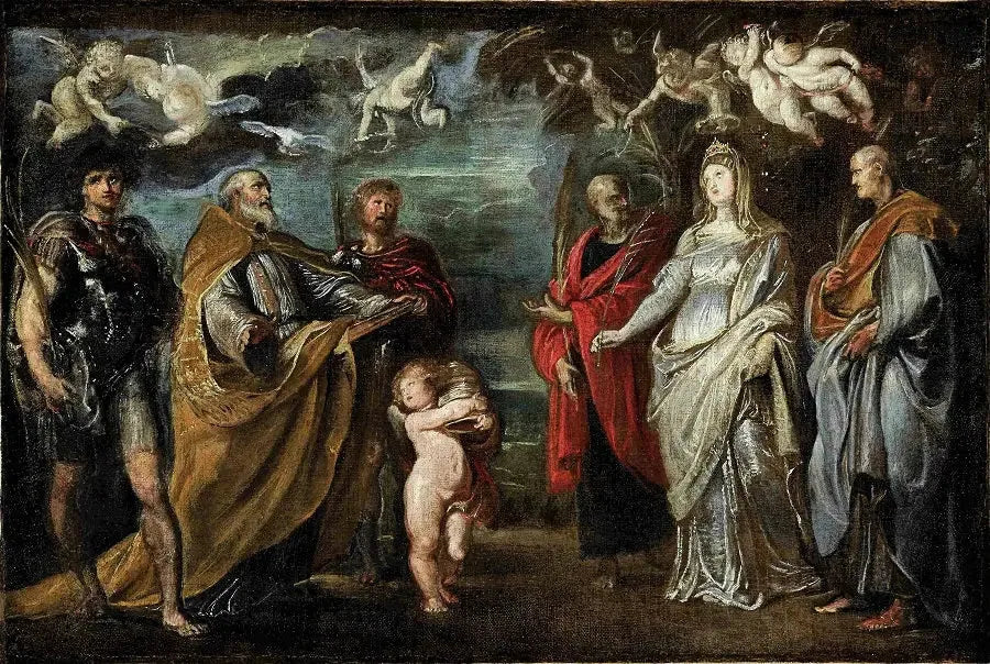 Die Heiligen Maure, Gregor, Papianus, Nereus, Domitilla und Achilleus - Peter Paul Rubens