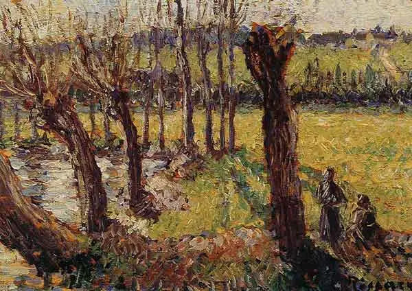 Die Weiden im Winter, Eragny - Camille Pissarro