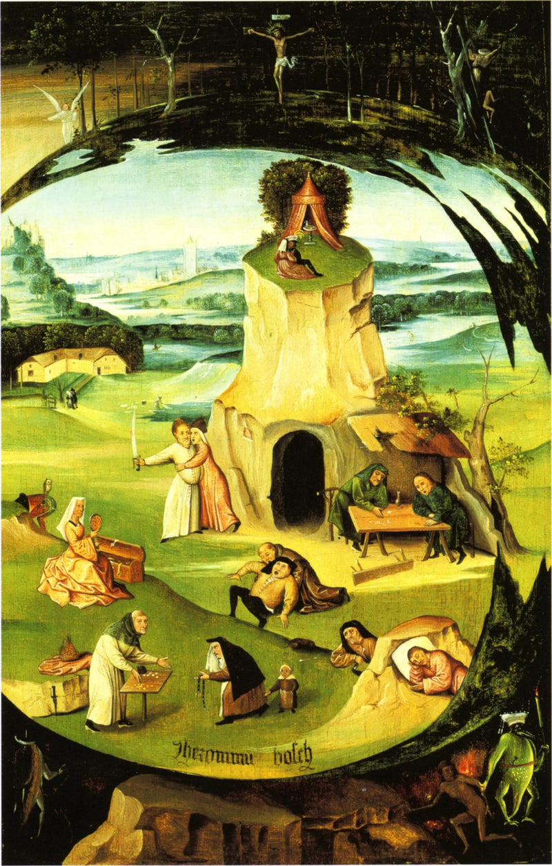 Die sieben Todsünden in einer Erdkugel. - Hieronymus Bosch