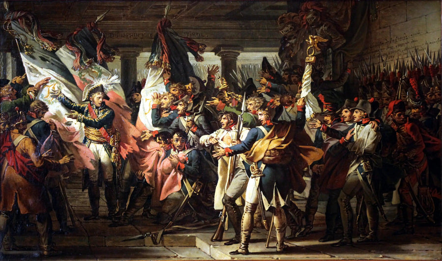 Die Soldaten des 76. Linienregiments, die ihre Fahnen im Arsenal von Innsbruck wiederfinden - Charles Meynier