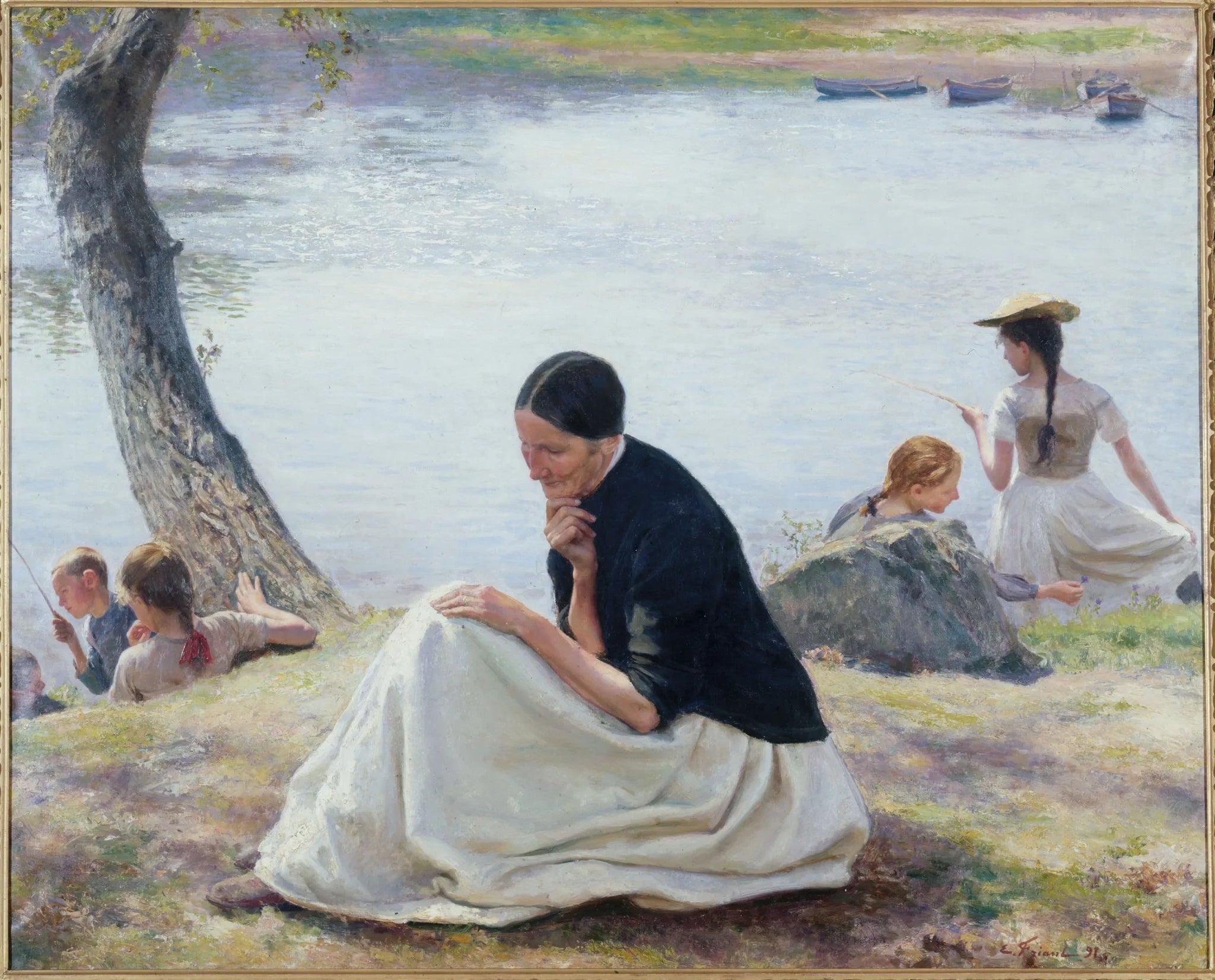 Les souvenirs - Émile Friant image 1 reproduction de peinture à l’huile