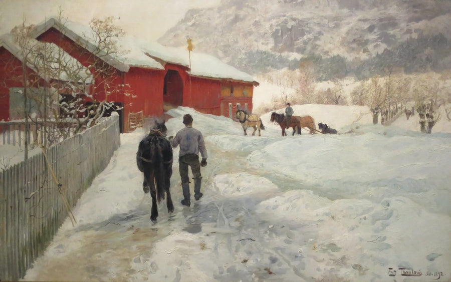Die Holztransporter fahren nach Hause – Frits Thaulow