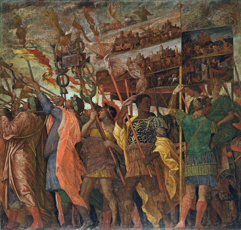 Die Triumphe Caesars: 1. Die Tischträger - Andrea Mantegna