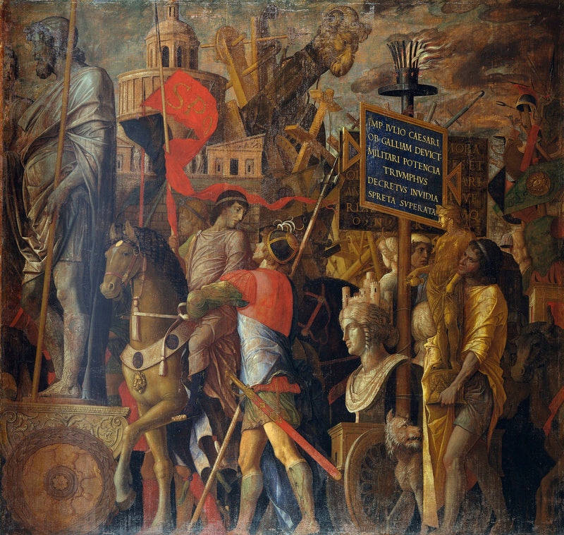 Die Triumphe Caesars: 2. Die Bannerträger und das Belagerungsmaterial - Andrea Mantegna