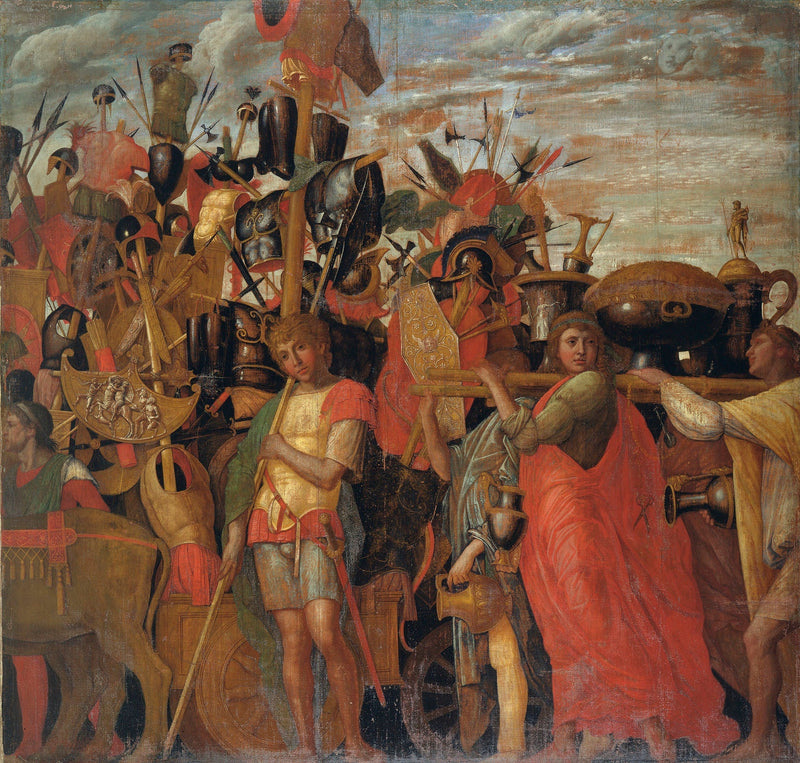 Die Triumphe Caesars: 3. Die Träger von Trophäen und Barren - Andrea Mantegna