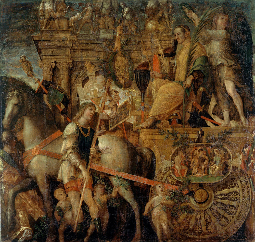 Les Triomphes de César : 9. César sur son char - Andrea Mantegna image 1 reproduction artisanale de tableau