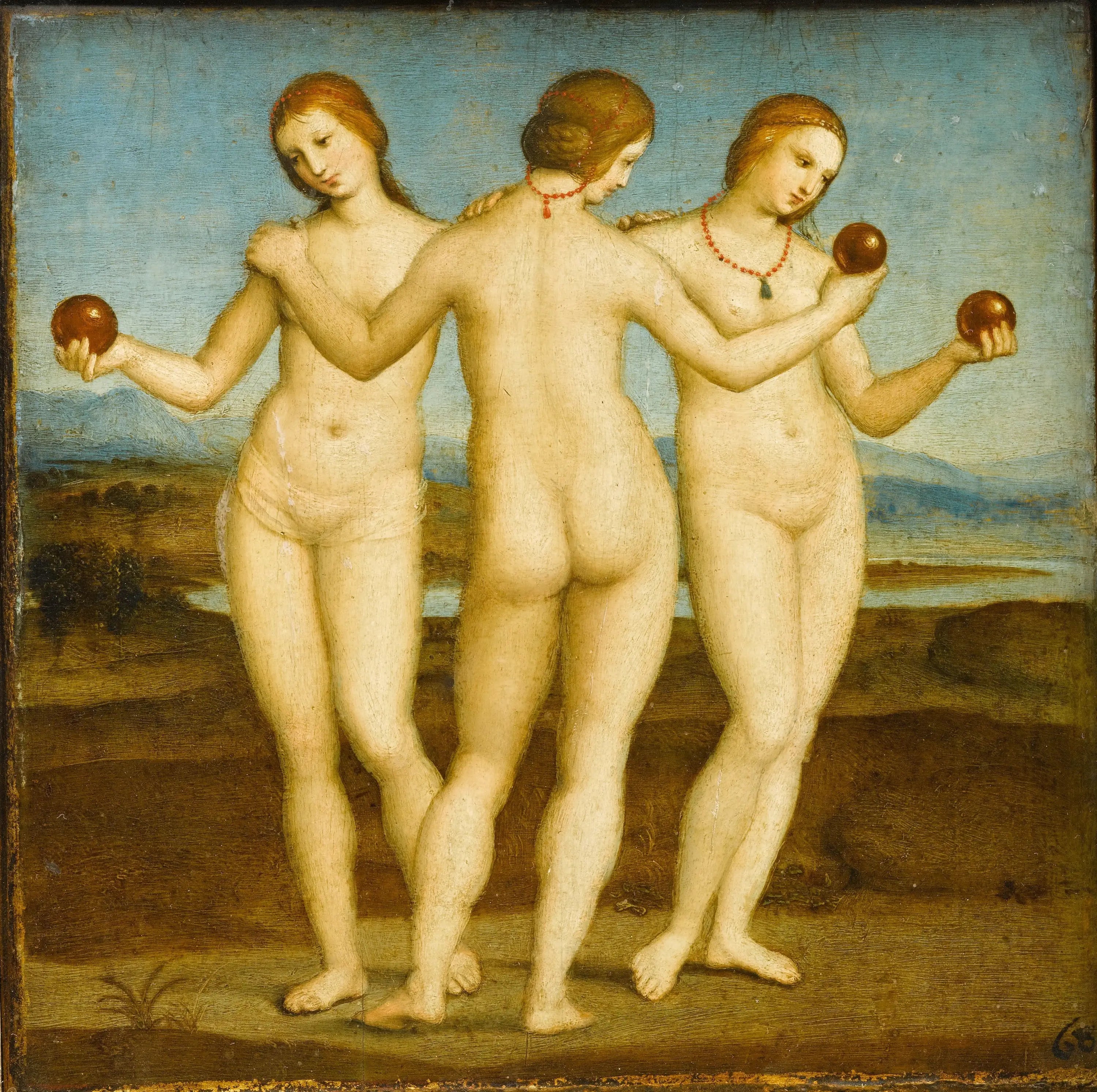 Reproduction du tableau « Les Trois Grâces - Raphaël Sanzio » par Alpha Reproduction en peinture à l’huile