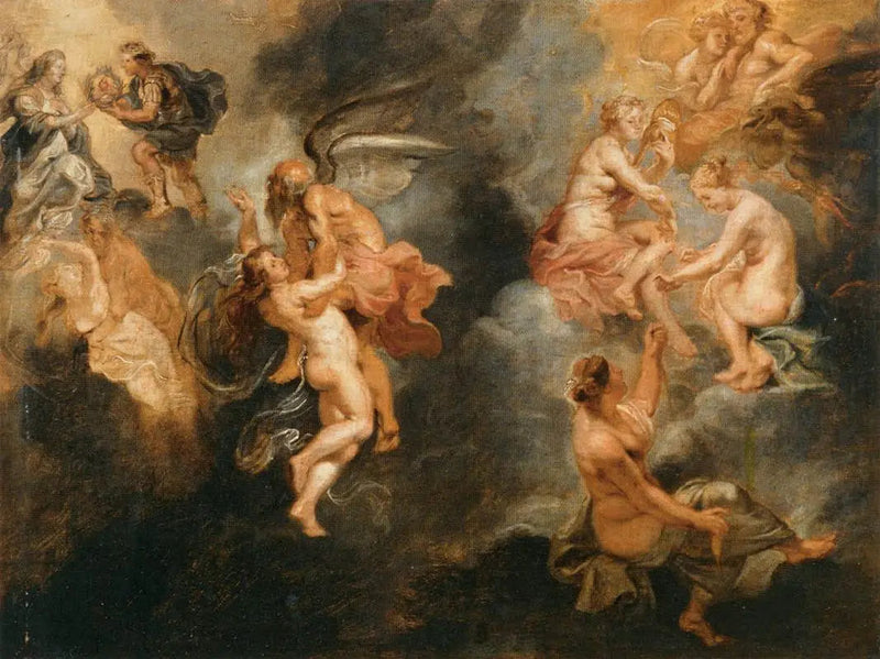 Die drei Parks, die das Schicksal von Maria de' Medici weben - Peter Paul Rubens