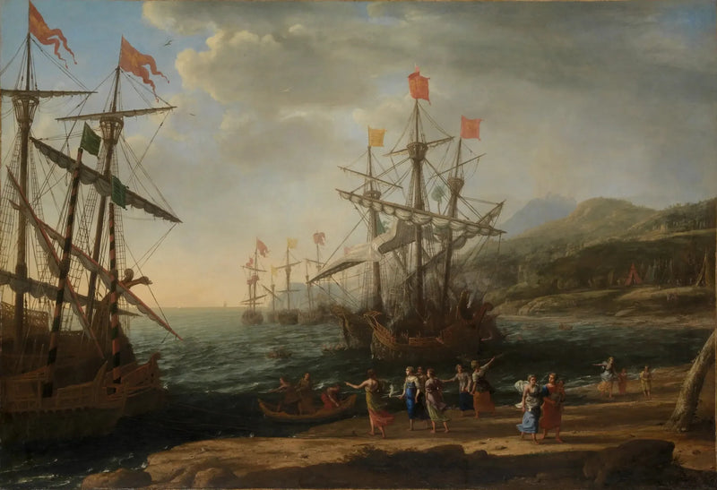 Die Trojanerinnen legen ihre Flotte in Brand - Claude Lorrain