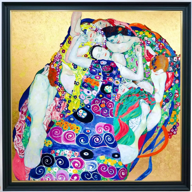Die Jungfrauen – Ein neu interpretiertes Werk von Gustav Klimt von Meister Apollon | 200 x 200 cm 