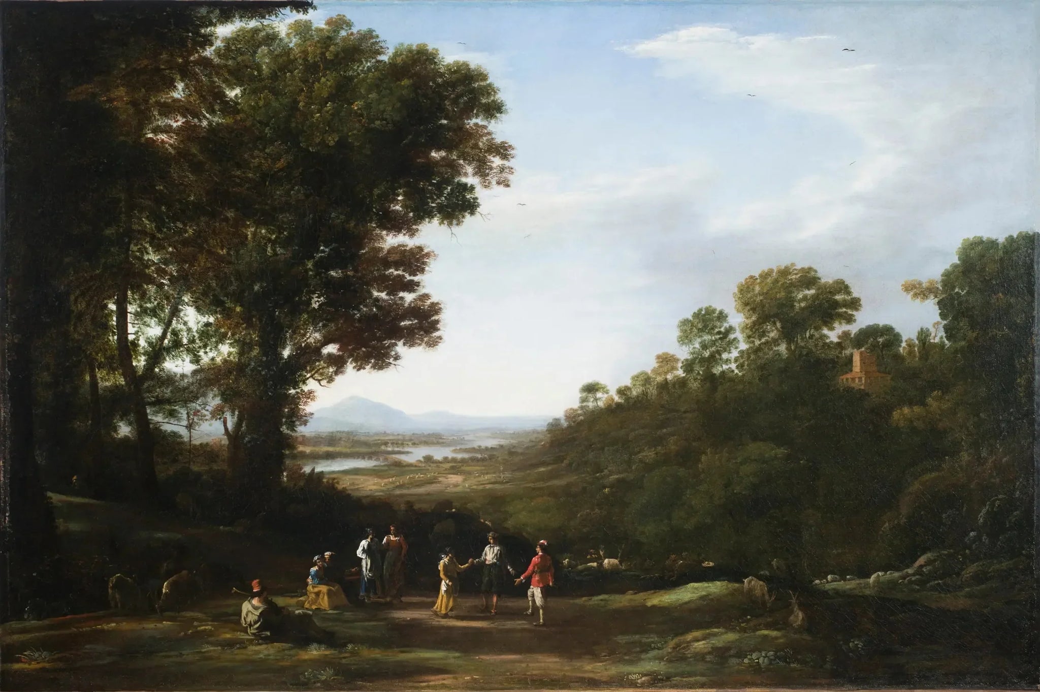 Les villageois dansent - Claude Lorrain image 1 reproduction artisanale de tableau