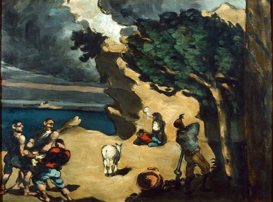 Die Diebe und der Esel - Paul Cézanne