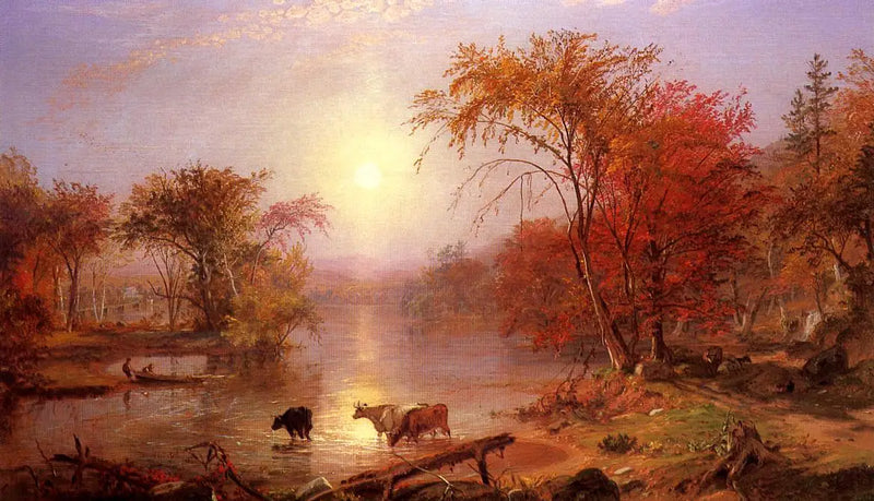 Der Indianersommer am Hudson-Fluss - Albert Bierstadt