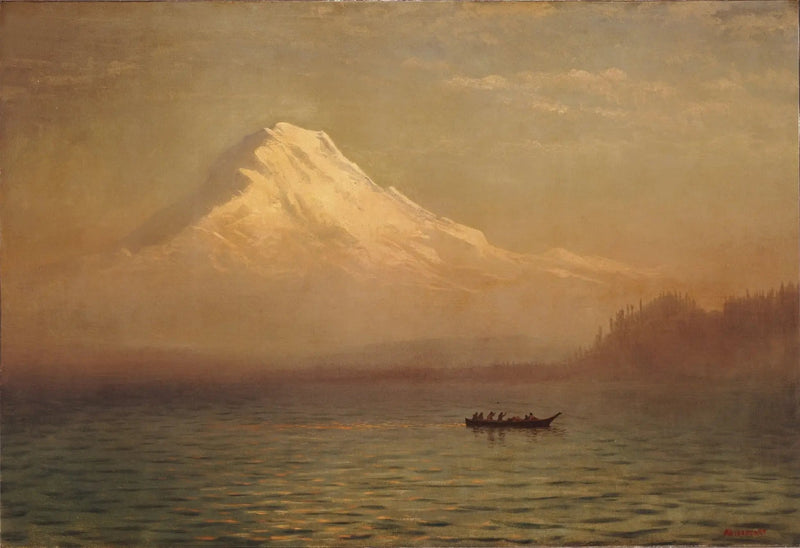 Sonnenaufgang über dem Mount Tacoma - Albert Bierstadt