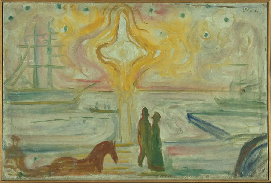 Sonnenaufgang im Hafen - Edvard Munch