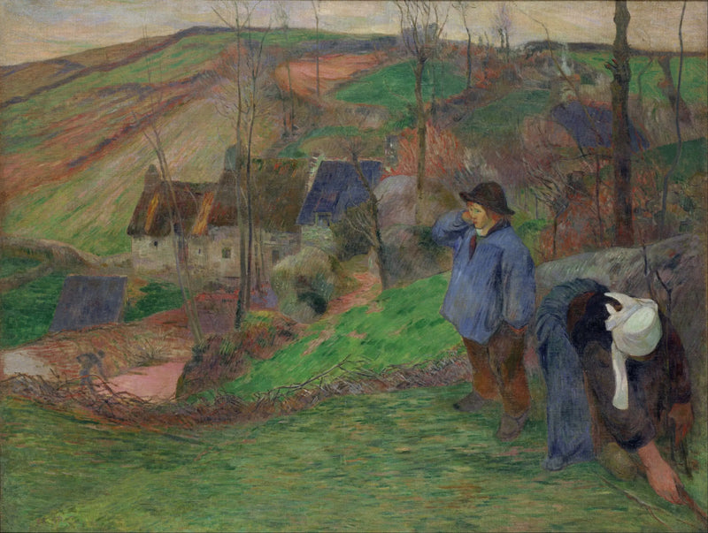 Der Winter in Pont-Aven, kleiner Bretonne und Sammlerin - Paul Gauguin